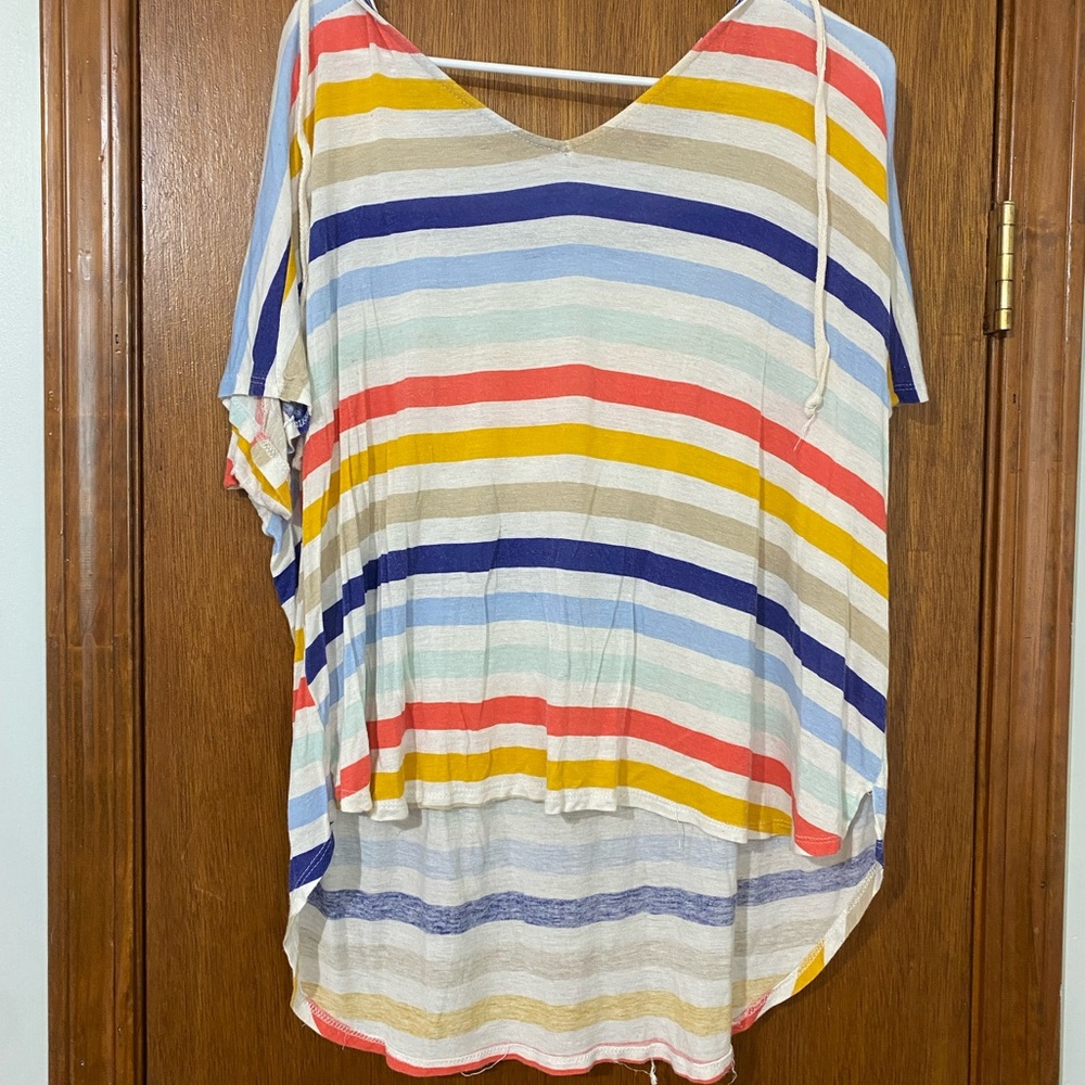 Striped Lightweight Summer Tunic - Multicolor